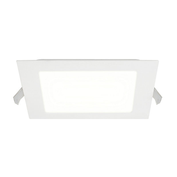 Spot encastrable carré LED intégrée Octave 850lm IP20 Ø17,2cm métal blanc  neutre métal blanc