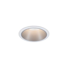 Spot encastrable Cole LED intégrée blanc chaud IP44 470lm Ø8cm argent finition blanche Paulmann