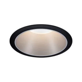Spot encastrable Cole LED intégrée blanc chaud IP44 470lm Ø8cm argent finition noire Paulmann