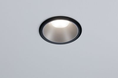 Spot encastrable Cole LED intégrée blanc chaud IP44 470lm Ø8cm argent finition noire Paulmann