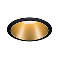 Spot encastrable Cole LED intégrée blanc chaud IP44 470lm Ø8cm doré finition noire Paulmann