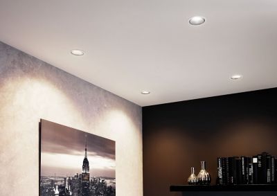 Spot encastrable Cole LED intégrée blanc chaud IP44 470lm Ø8cm noir finition blanche Paulmann