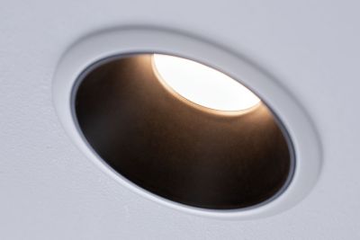 Spot encastrable Cole LED intégrée blanc chaud IP44 470lm Ø8cm noir finition blanche Paulmann