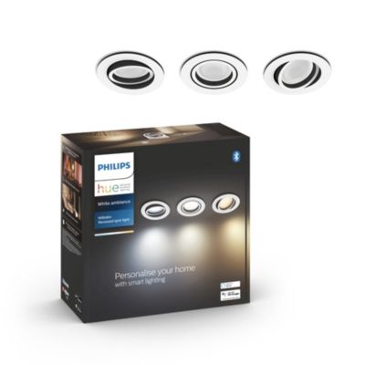 Spot encastrable connecté dimmable GU10 1050 lm IP20 5 W Philips Hue argent