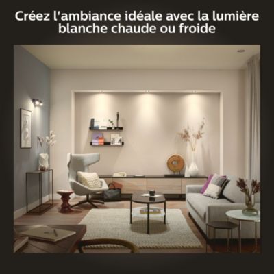 Spot encastrable connecté dimmable GU10 1050 lm IP20 5 W Philips Hue argent
