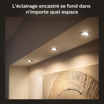 Spot encastrable connecté dimmable GU10 1050 lm IP20 5 W Philips Hue argent