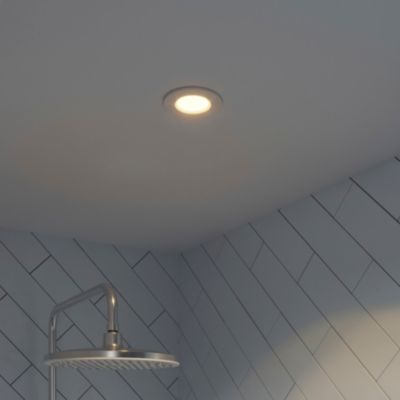 Spot encastrable Etana LED intégrée blanc chaud IP65 410lm 4.7W Ø8.5cmxH.3.1cm métal blanc GoodHome