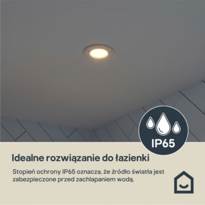 Spot encastrable Etana LED intégrée blanc chaud IP65 410lm 4.7W Ø8.5cmxH.3.1cm métal blanc GoodHome