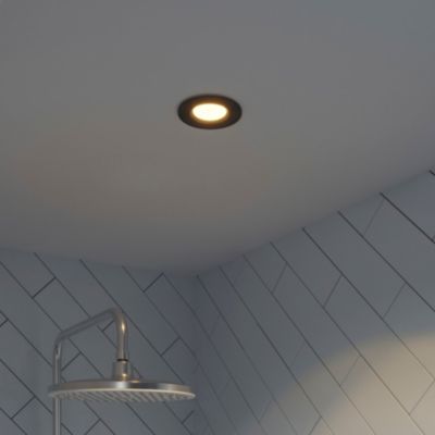 Spot encastrable Etana LED intégrée blanc chaud IP65 410lm 4.7W Ø8.5cmxH.3.1cm métal noir GoodHome