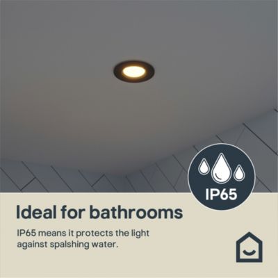 Spot encastrable Etana LED intégrée blanc chaud IP65 410lm 4.7W Ø8.5cmxH.3.1cm métal noir GoodHome
