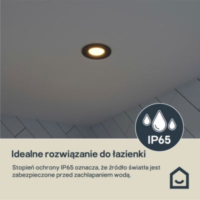 Spot encastrable Etana LED intégrée blanc chaud IP65 410lm 4.7W Ø8.5cmxH.3.1cm métal noir GoodHome