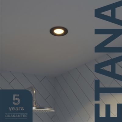 Spot encastrable Etana LED intégrée blanc chaud IP65 410lm 4.7W Ø8.5cmxH.3.1cm métal noir GoodHome