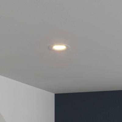 Spot encastrable Hobson LED intégrée blanc chaud IP20 dimmable 450lm 6.1W Ø8.8xH.5.3cm blanc GoodHome