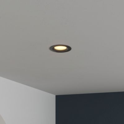 Spot encastrable Hobson LED intégrée blanc chaud IP20 dimmable 450lm 6.1W Ø8.8xH.5.3cm noir GoodHome