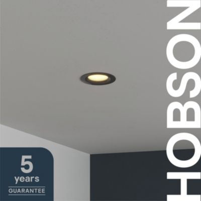 Spot encastrable Hobson LED intégrée blanc chaud IP20 dimmable 450lm 6.1W Ø8.8xH.5.3cm noir GoodHome