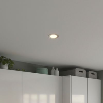 Spot encastrable Karluk LED intégrée variation de blancs IP65 850lm 10W Ø12xH.2,4cm argent GoodHome
