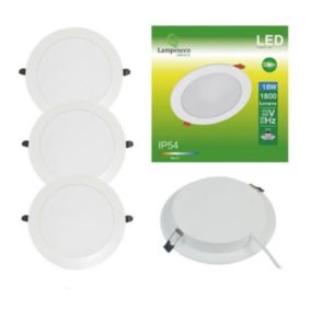 Spot Encastrable LED Downlight Panel Extra-Plat 18W Blanc Froid 6000K - LAMPESECOENERGIE - Lot de 3