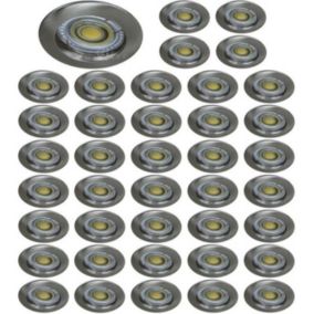 Spot encastrable LED GU10 230V 38 degrés finition alu brossé - Lot de 40