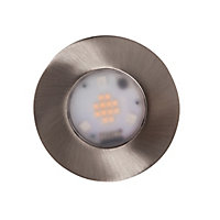 Spot encastrable LED intégrée Veezio IP65 nickel RVB Ø8,5 cm