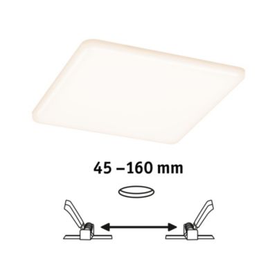 Spot encastrable LED IP44 17W blanc chaud 1900lm L.18,5 x l.18,5 cm Paulmann, Veluna Varifit