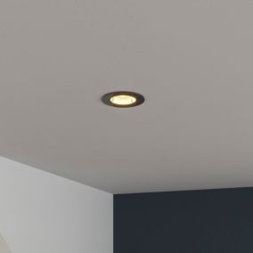 Spot encastrable Cole LED intégrée blanc chaud IP44 470lm Ø8cm doré  finition noire Paulmann