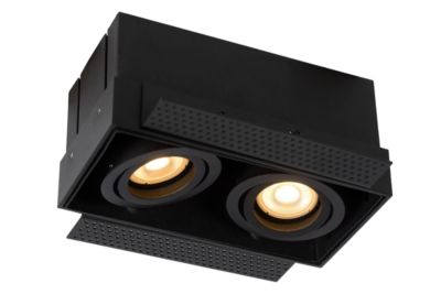 Spot encastrable TRIMLESS en aluminium avec 2xGU10 - Noir - Lucide