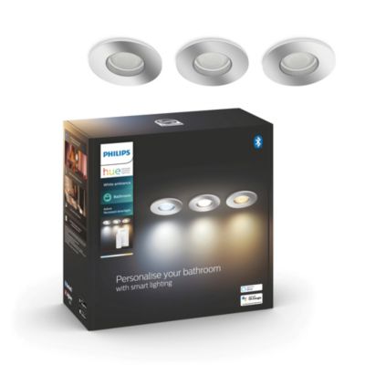Spot encastré dimmable Bluetooth Philips Hue IP44 Rond GU10 350lm 5W multicolore