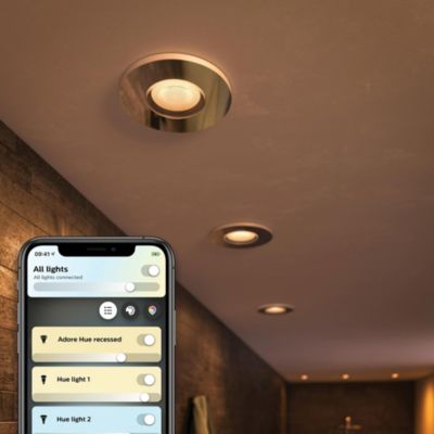 Spot encastré dimmable Bluetooth Philips Hue IP44 Rond GU10 350lm 5W multicolore