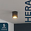 Spot Hera LED intégrée blanc chaud IP20 850lm 12W Ø8,5cm noir GoodHome