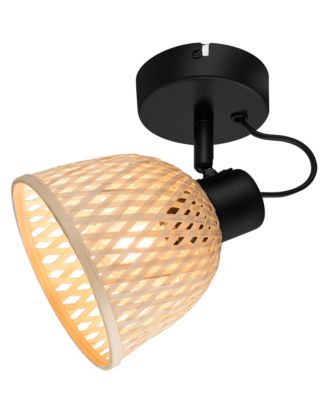 Spot intérieur noir et aspect fibre naturelle E14 220 - 240 V GoodHome Calume