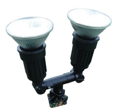 Spot jardin à piquer double E27 80W IP44 - Zenitech