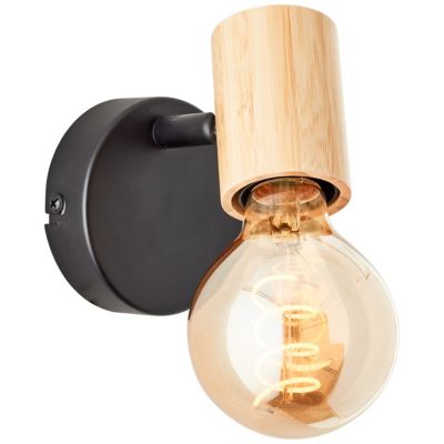 Spot Kerry variable E27 A60 40W IP20 bambou noir mat Brillant