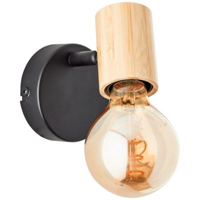 Spot Kerry variable E27 A60 40W IP20 bambou noir mat Brillant