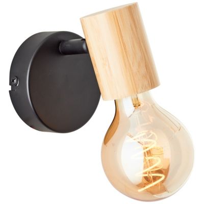 Spot Kerry variable E27 A60 40W IP20 bambou noir mat Brillant