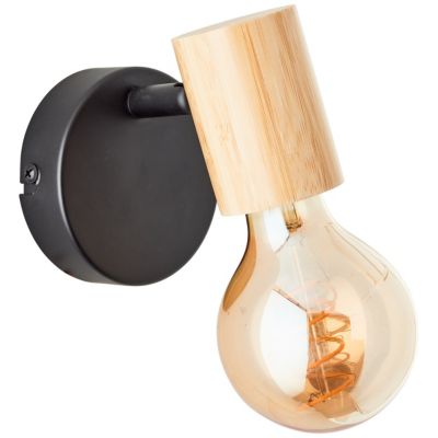 Spot Kerry variable E27 A60 40W IP20 bambou noir mat Brillant