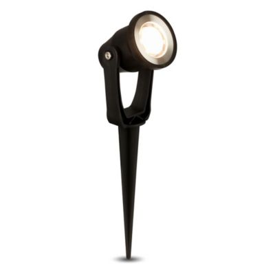 Spot LED 12V Avec piquet de sol Noir 1W 100lm 3000K IP65 Tête orientable 55x60x235mm Briloner