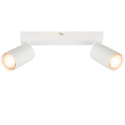 Spot LED 2 lampes - IP20 - 155x55x255mm - Blanc - 3.000K - 2 x 2W / 450lm - non dimmable - têtes orientables - B.K.Licht