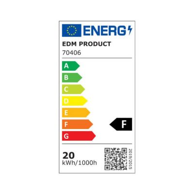 Spot LED 20W 1520lm 4000K Lumière du Jour Noir Série 12.4x10.6x2.8cm - EDM Blackseries