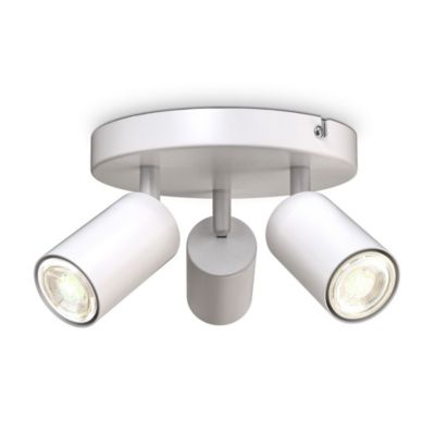 Spot LED 3 lumières - Blanc - Têtes orientables et pivotantes - GU10 - Sans ampoules - IP20 - B.K.Licht