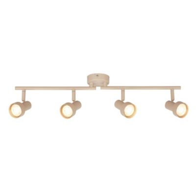 Spot LED 4 feux orientables - IP20 - GU10 max 9W - Beige - Métal - On/Off - Briloner