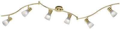 Spot Led 6x E14 4,9W 3000K 470Lm Laiton mat et verre albâtre - Trio - Levisto