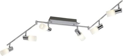 Spot Led 6x4,3W chrome/verre dépoli - 3000K, 2580 lm, 150 cm - Trio ...