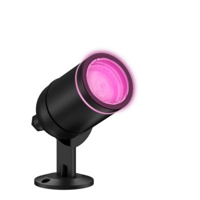 Spot LED à piquer connecté Smart noir RGBW IP54 4,4W 380lm Calex