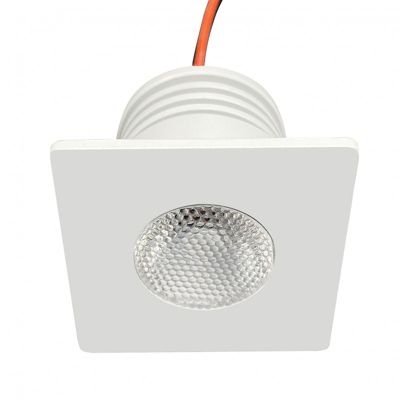 Spot LED Carré blanc Encastrable Compact 4W 12V équivalent 30W - Blanc Naturel 4000K