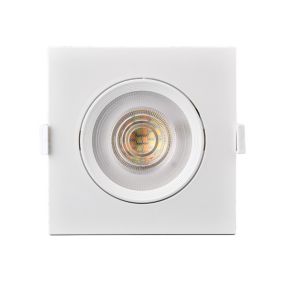 Spot LED Downlight CCT Carré Orientable 7W Blanc Coupe rond 70mm