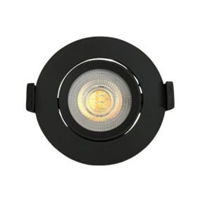 Spot LED Downlight CCT Rond Orientable 7W Noir Coupe 70mm