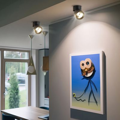Spot LED en Saillie Orientable 20W CCT(3000K - 4000K - 6500K), rotatif à 360 degrés - Noir