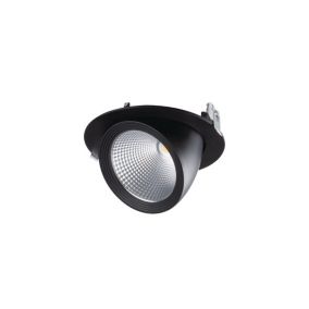 Spot LED Encastrable 23W 2510lm IP20 Noir 190mm - Blanc Naturel 4000K