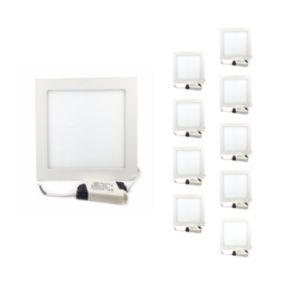 Spot LED Encastrable Carré BLANC 18W (Pack de 10) - Blanc Chaud 2300K - 3500K - SILAMP