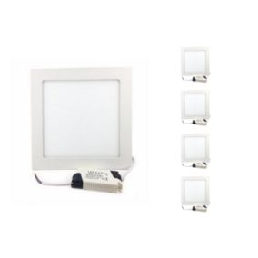 Spot LED Encastrable Carré BLANC 18W (Pack de 5) - Blanc Chaud 2300K - 3500K - SILAMP